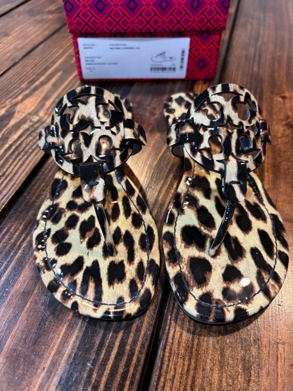 Tory Burch Leopard Miller Sandals Size 8